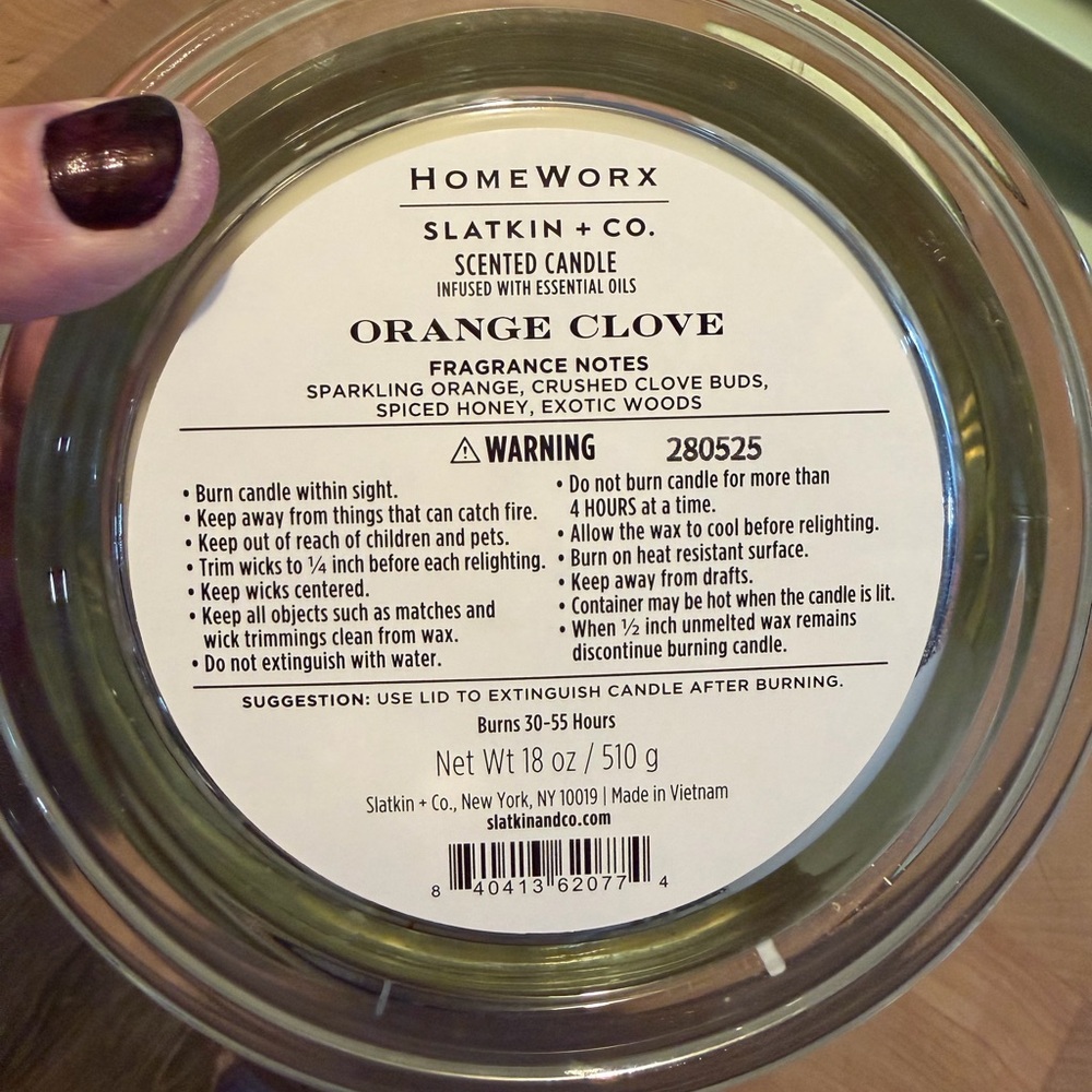 HomeWorx Orange Clove Scented Candle - Picture 3 of 4